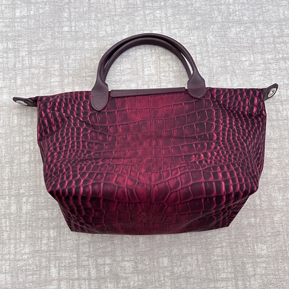 Longchamp Crocodile Printed Le Pliage Tote Bag - Picture 10 of 16